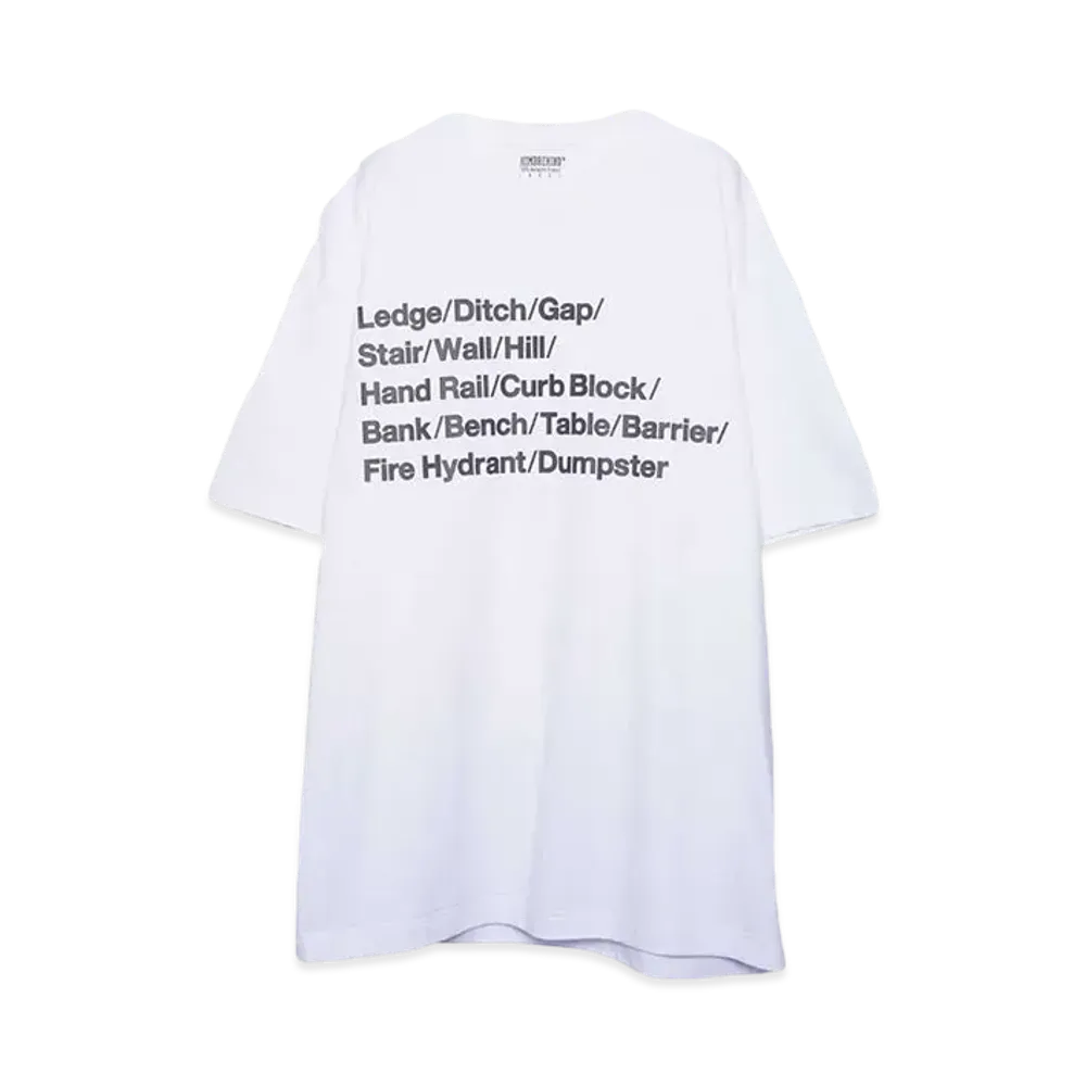 HOMBRE Nino S/S PRINT TEE (SKATE ESSENTIALS) "WHITE"