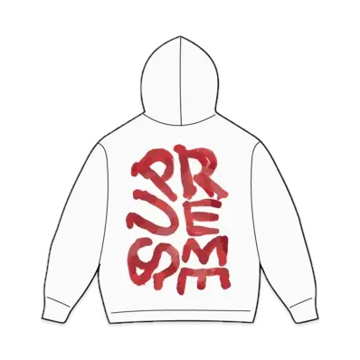 Supreme Paint Hooded Sweatshirt "White"