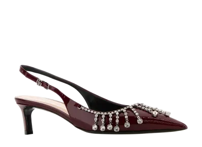 GUCCI Women's Burgundy Leather Pumps "Red"