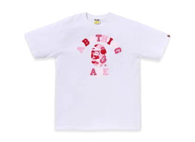 A BATHING APE ABC Camo College Tee "White/Pink"