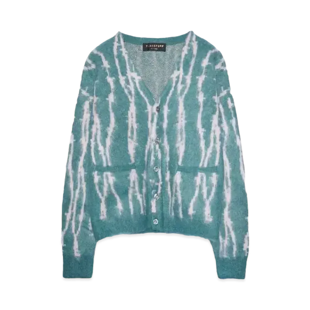 F-LAGSTUF-F WIRE STRIPE KNIT CARDIGAN "GREEN"