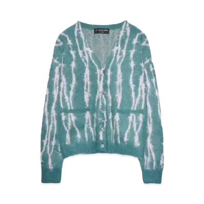 F-LAGSTUF-F WIRE STRIPE KNIT CARDIGAN "GREEN"