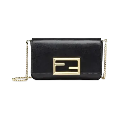 FENDI Wallet On Chain With Pouches Leather Mini-Bag "Black"