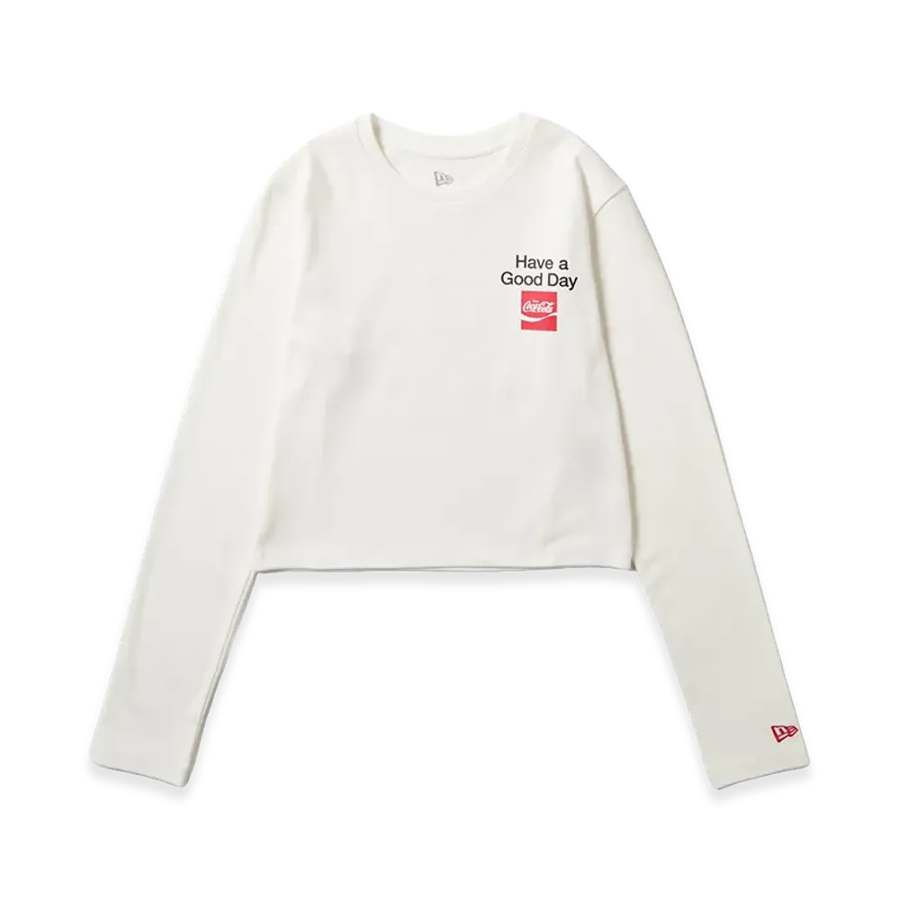 NEW ERA x Coca-Cola x Kosuke Kawamura Women's L/S Cropped Tee Many Hearts "Off White"