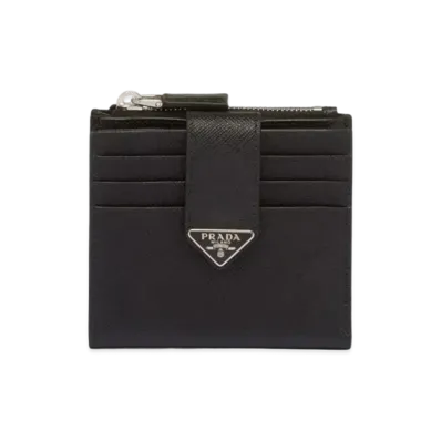 PRADA Saffiano Leather Card Holder "Black"
