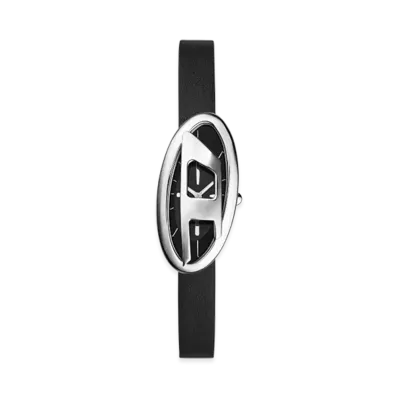 Diesel Dz5612 Watch D-Era Two-Hand Black Leather Watch "Black"