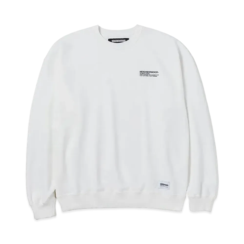 NEIGHBORHOOD 24SS Plain Sweat Shirt "White"