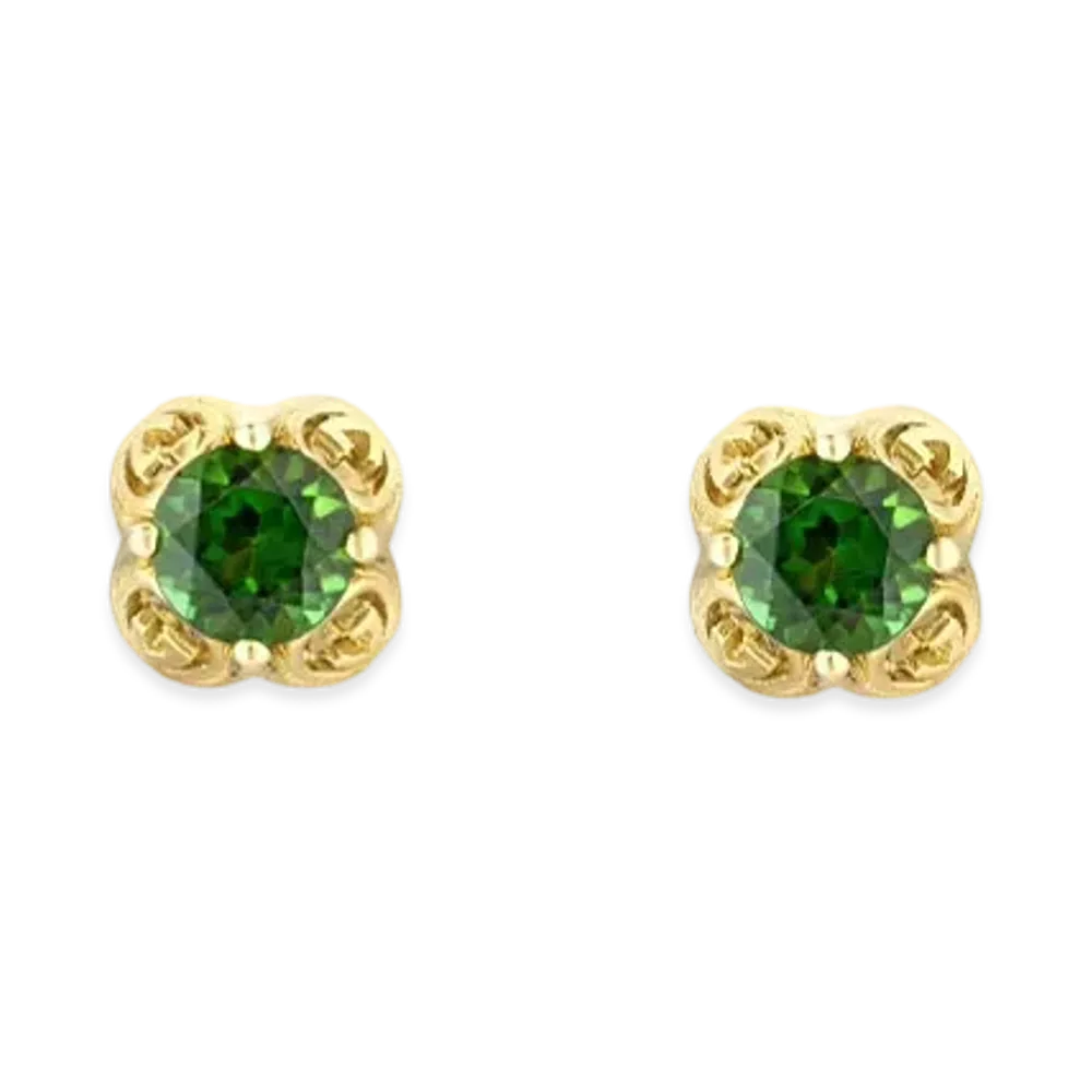 GUCCI Interlocking G Earrings With Tourmaline "Green"