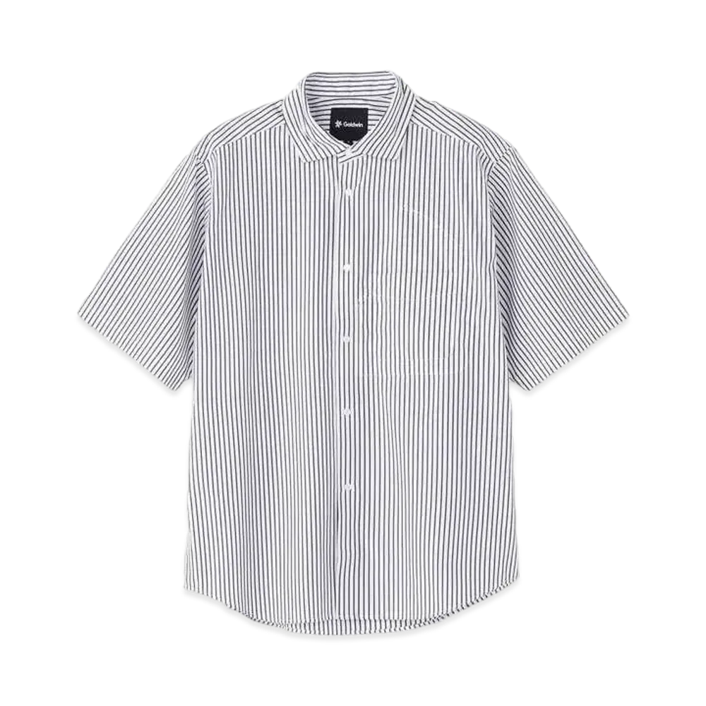 Goldwin Striped Comfortable Short Sleeve Shirt (Unisex) "Blue Stripe"