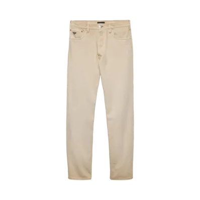 PRADA Men's Old-Look Bull Denim Jeans "Natural"