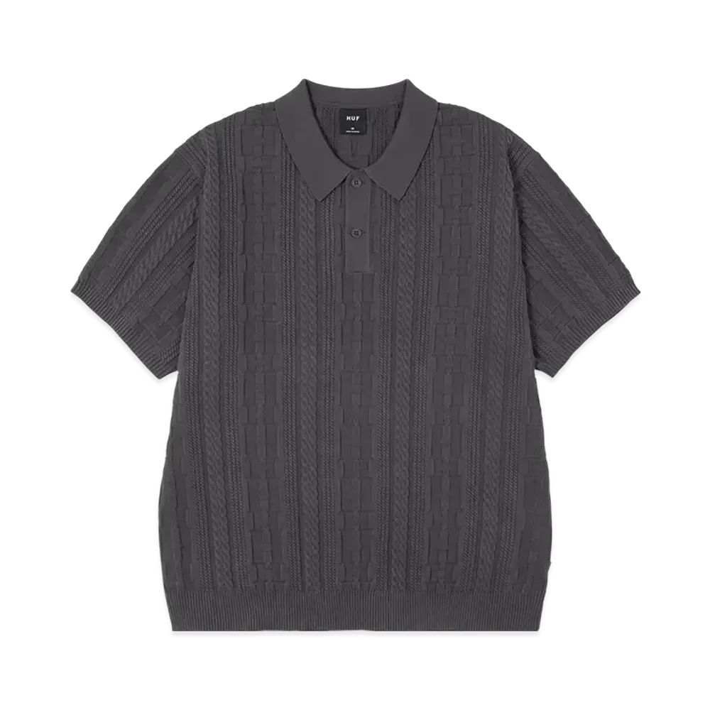 HUF Summer 25 Huf Polo Top "Charcoal"