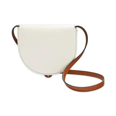 LOEWE Heel Duo Bag In Soft Natural Calfskin "Soft White / Dark Tan"