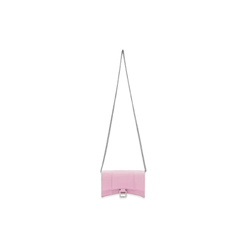 BALENCIAGA Hourglass Chain Mini Wallet "Pink"