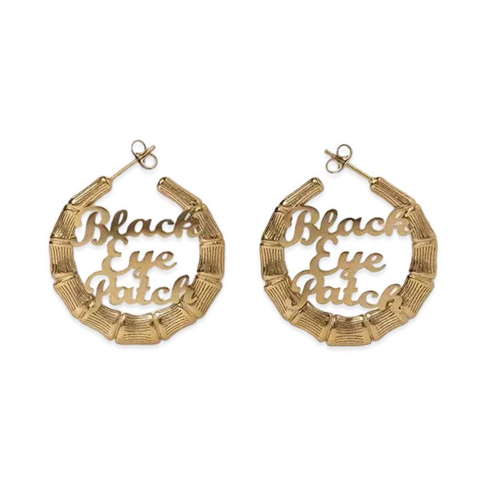 BlackEyePatch Bamboo Hoop Earrings "Gold"