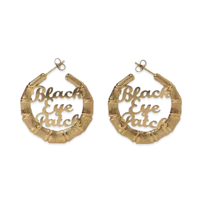 BlackEyePatch Bamboo Hoop Earrings "Gold"