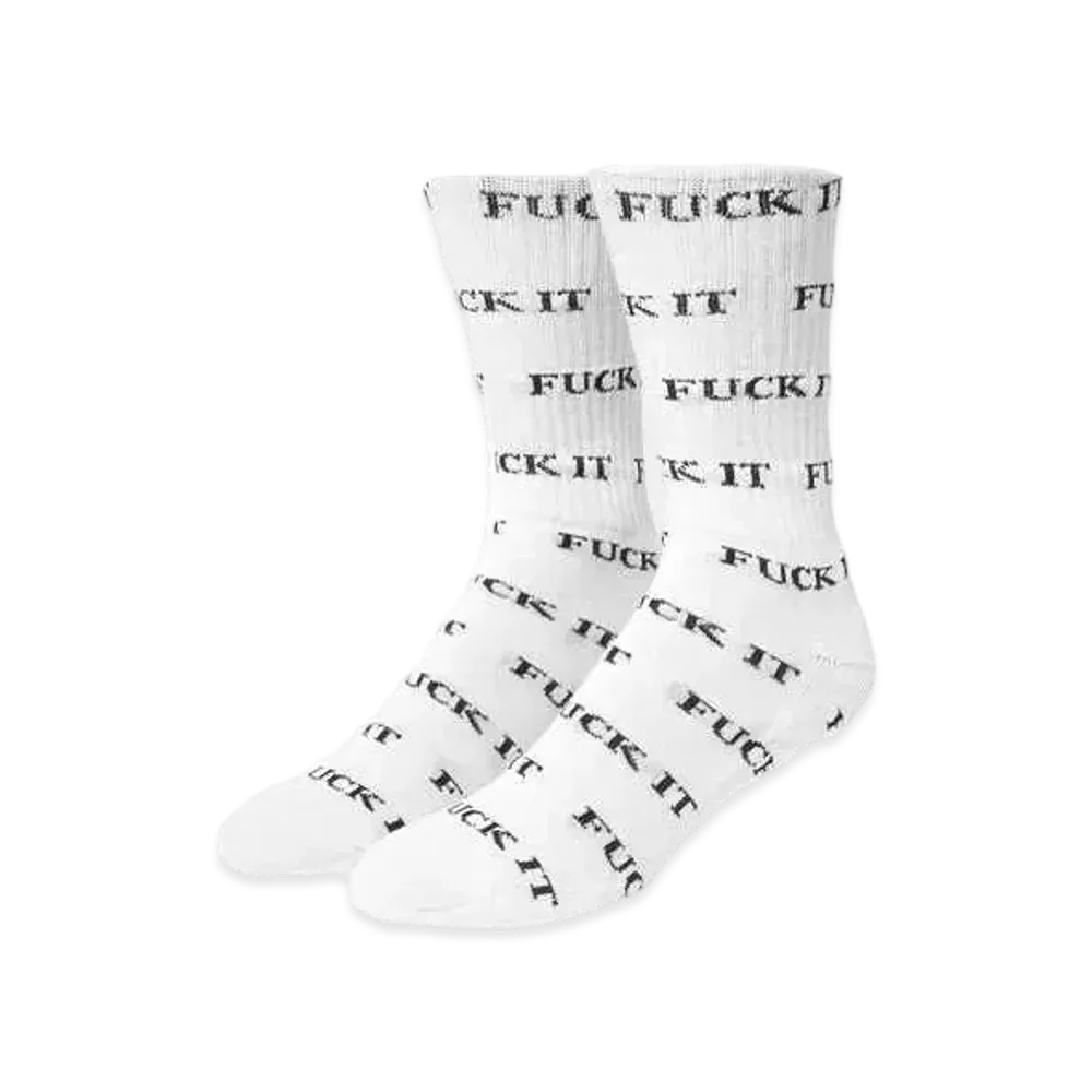 HUF Spring 24 Fuck It Socks "White"