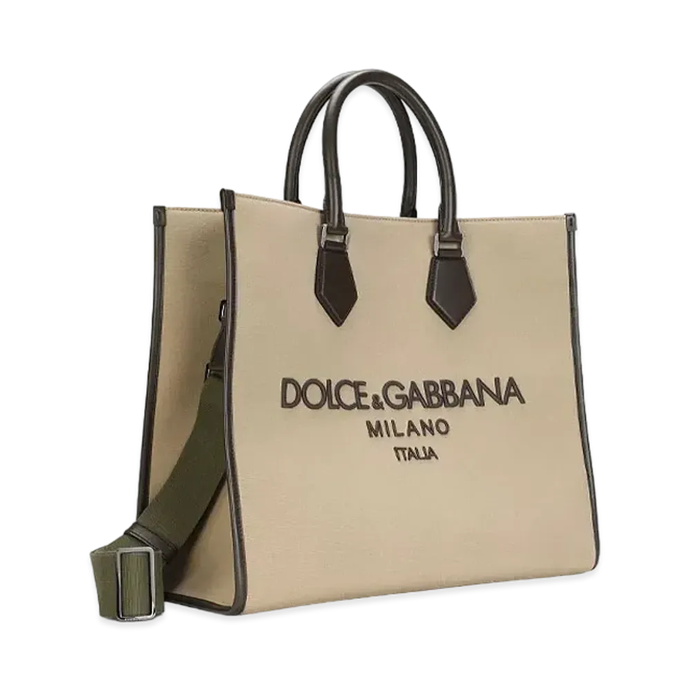 Dolce&Gabbana EDGe Shopping Bag Canvas Logo Embroidery "Multicolor"