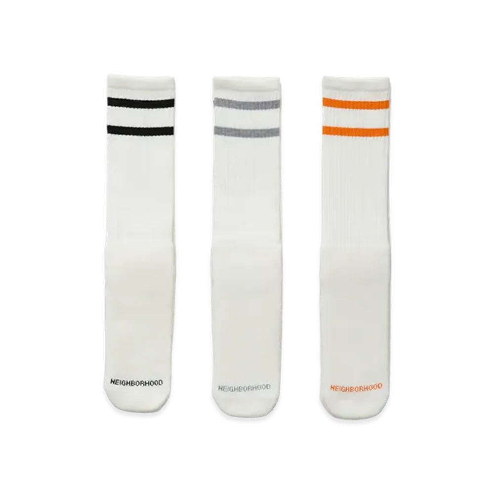 NEIGHBORHOOD Classic 3Pack Socks "White"