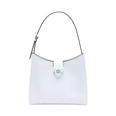 Salvatore Ferragamo Trifolio Shoulder Bag (L) "White"