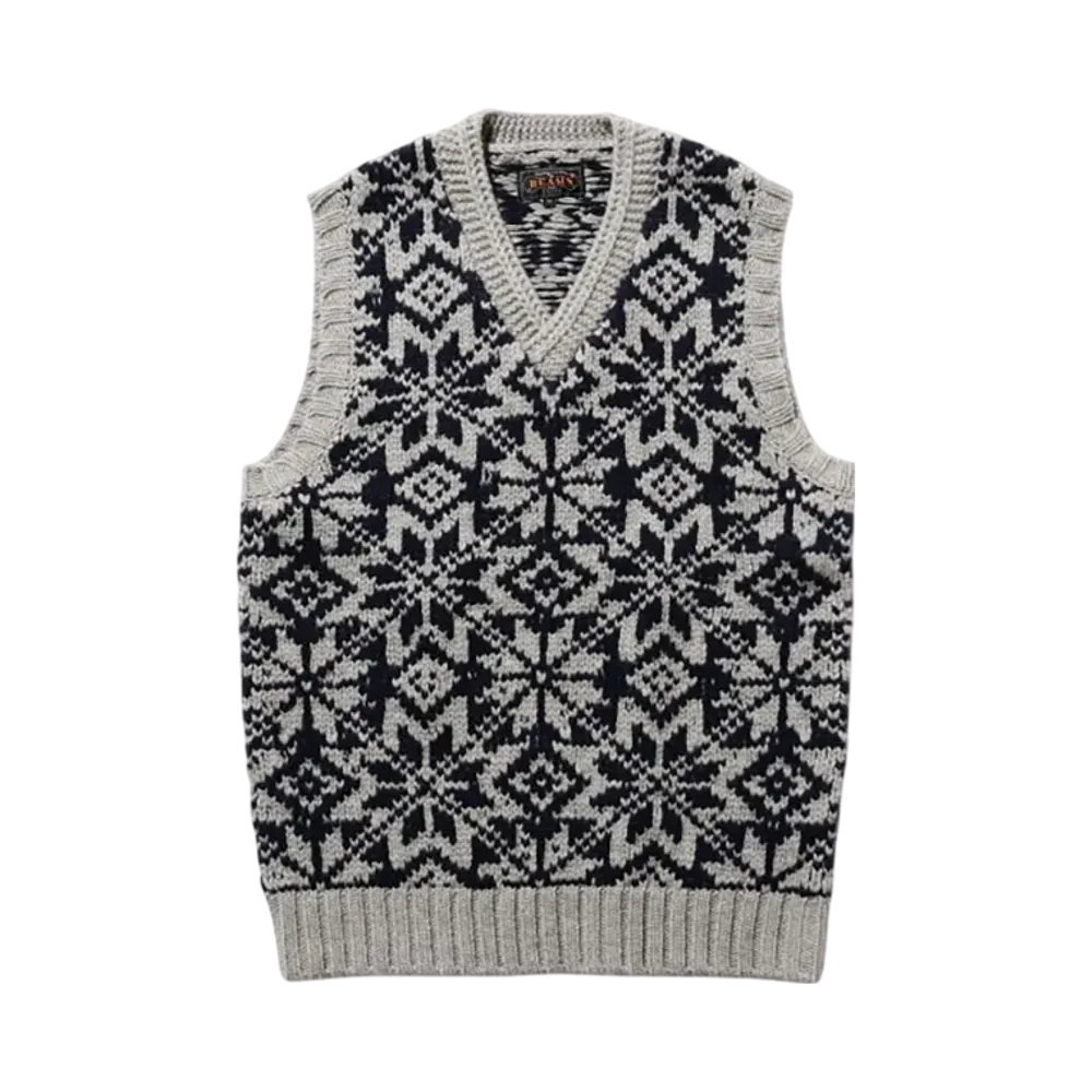 BEAMS Snow Pattern Vest 3G "Navy"