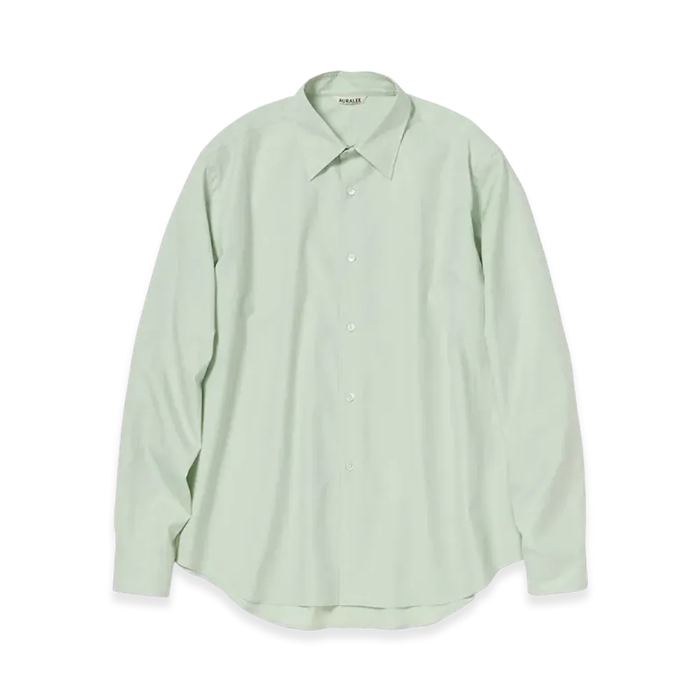 AURALEE Washed Finx Twill Shirt "Light Khaki"
