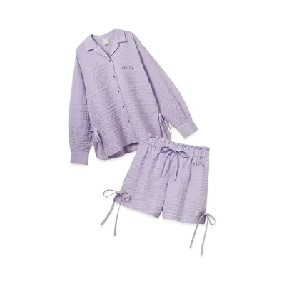 GELATO PIQUE Ribbon Shirt & Shorts Set "Lavender"