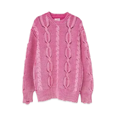 Maison MIHARA YASUHIRO Breached Cable Knit Sweater "Pink"