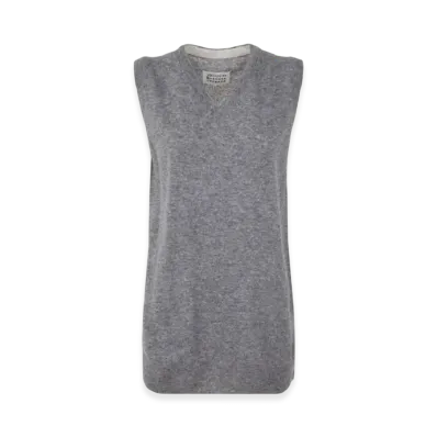 Maison Margiela Women's Lambswool Knit Vest "Grey"