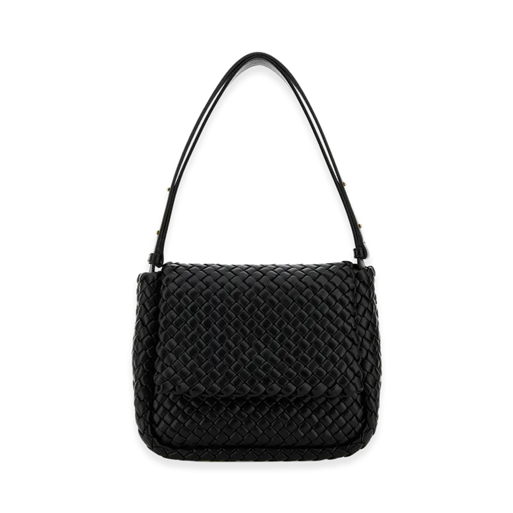 Bottega Veneta Intreccio Padded 1,0 NA19 Shoulder Bag "Black"
