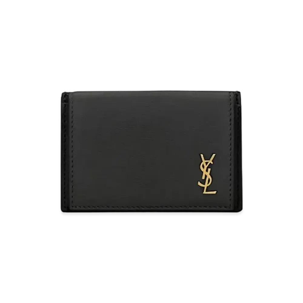 Saint Laurent Tiny Monogram Card Case In Smooth Leather "Black"