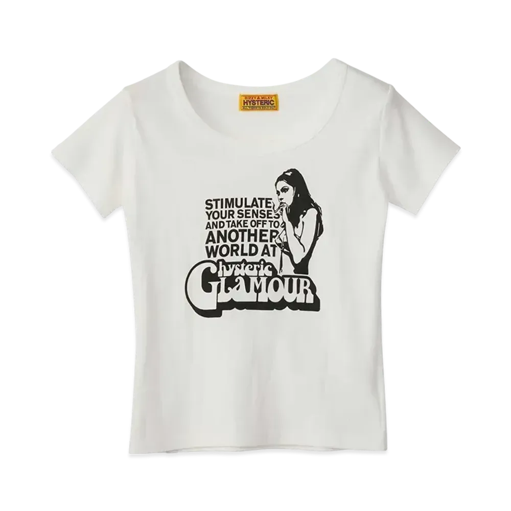 HYSTERIC GLAMOUR Smoking Girl Chibi T-Shirt "White"