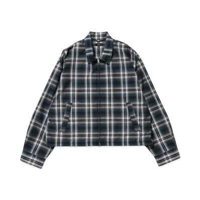 BEAMS Short Check Blouson "Navy"