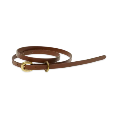 AURALEE Leather Narrow Belt "Brown"