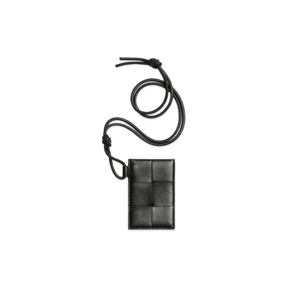 Bottega Veneta Card Case On Strap "Black"