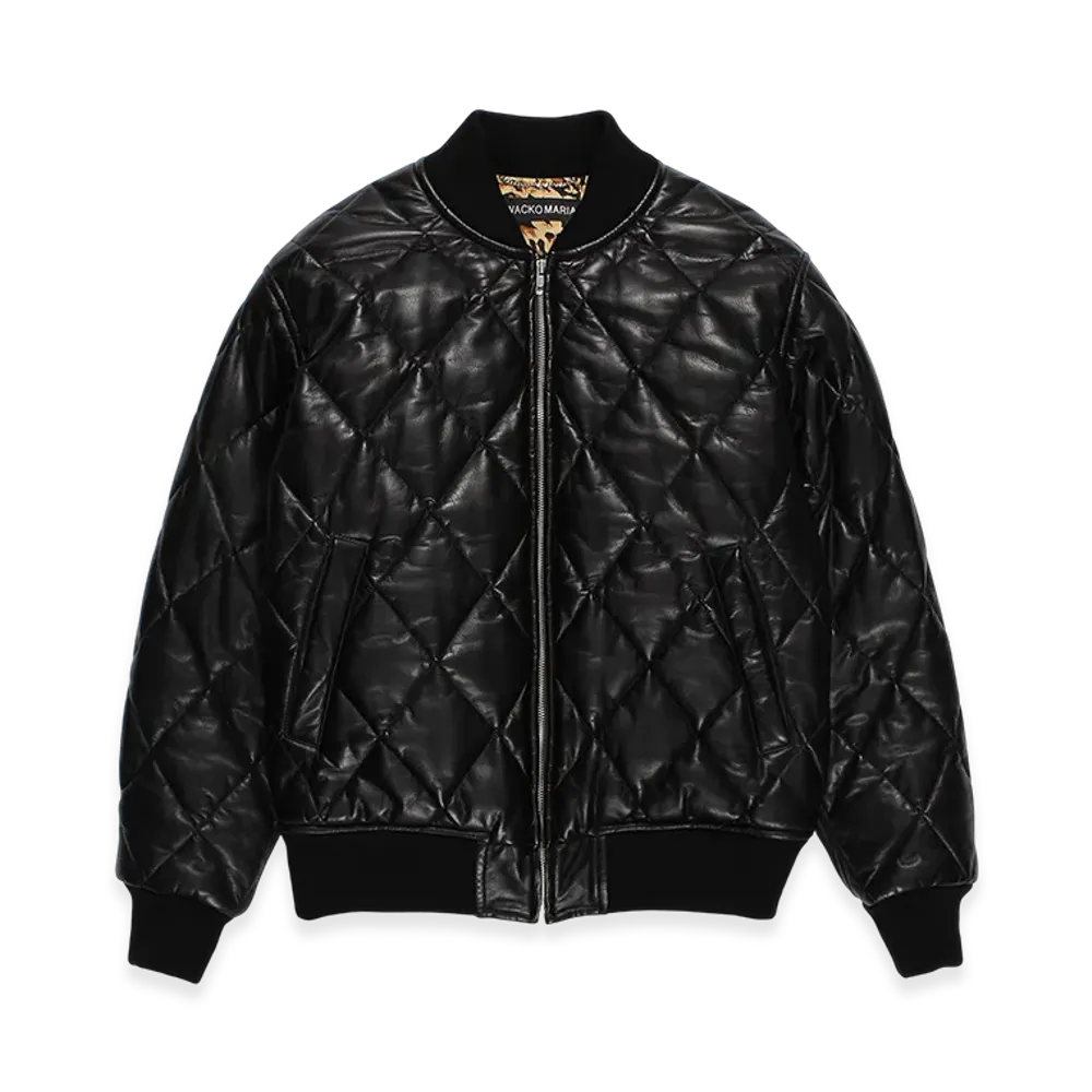 WACKO MARIA Leather Quilted Jacket "Black"