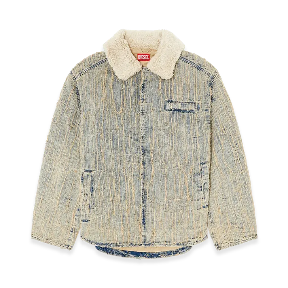Diesel D-Ivar-S Jacket in floating-thread jacquard denim "Light Blue"