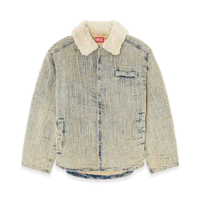 Diesel D-Ivar-S Jacket in floating-thread jacquard denim "Light Blue"