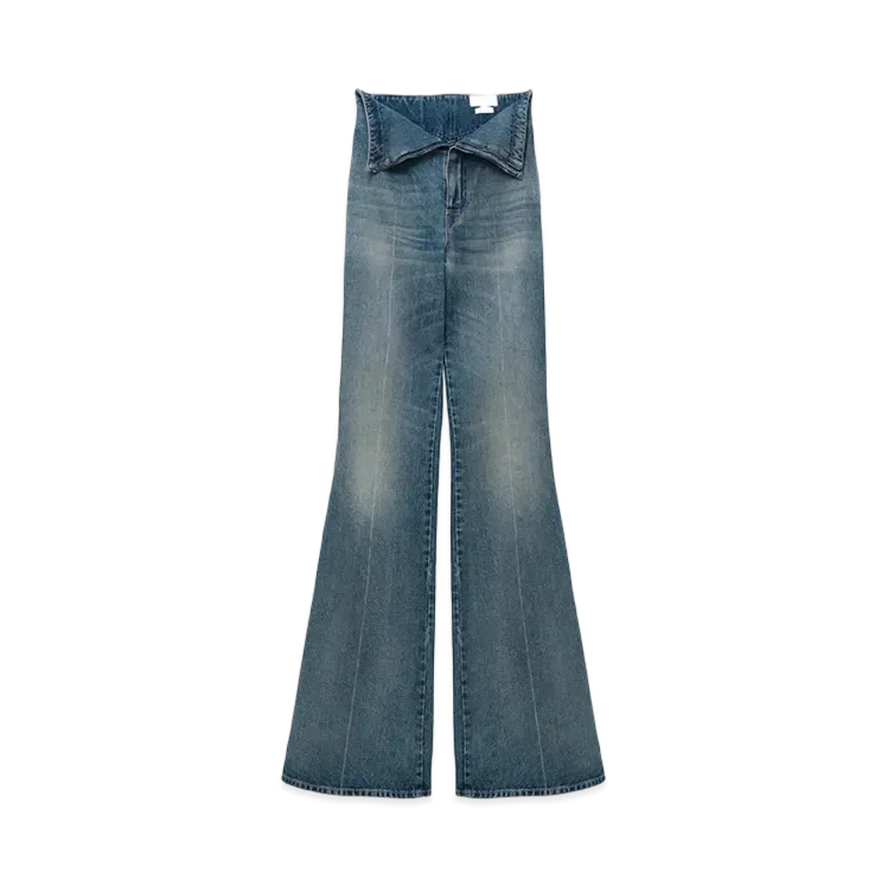 Alexander McQUEEN Foldover Waist Jeans "StornWashed"
