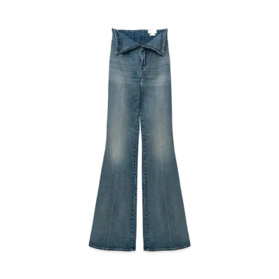 Alexander McQUEEN Foldover Waist Jeans "StornWashed"