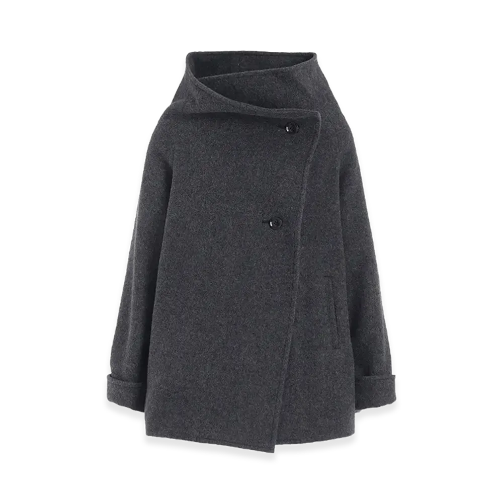 Y's Airy Mosser Wrap Coat "Grey"