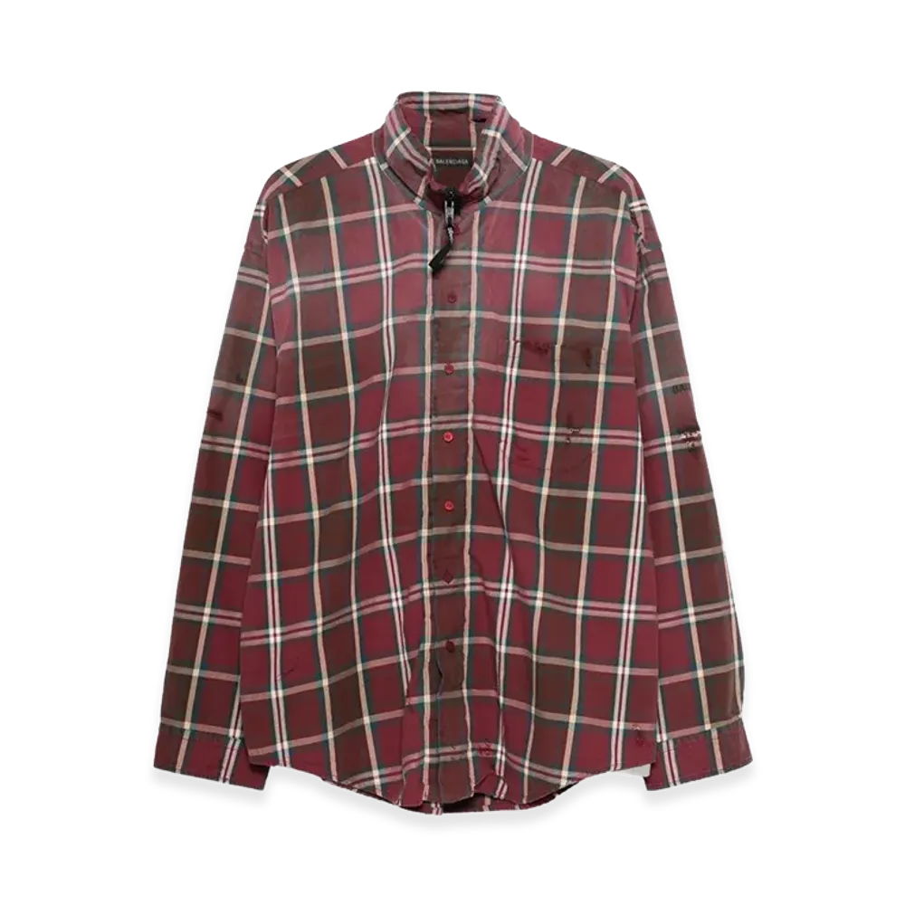 BALENCIAGA Zip-Up Shirt "Bordeaux"