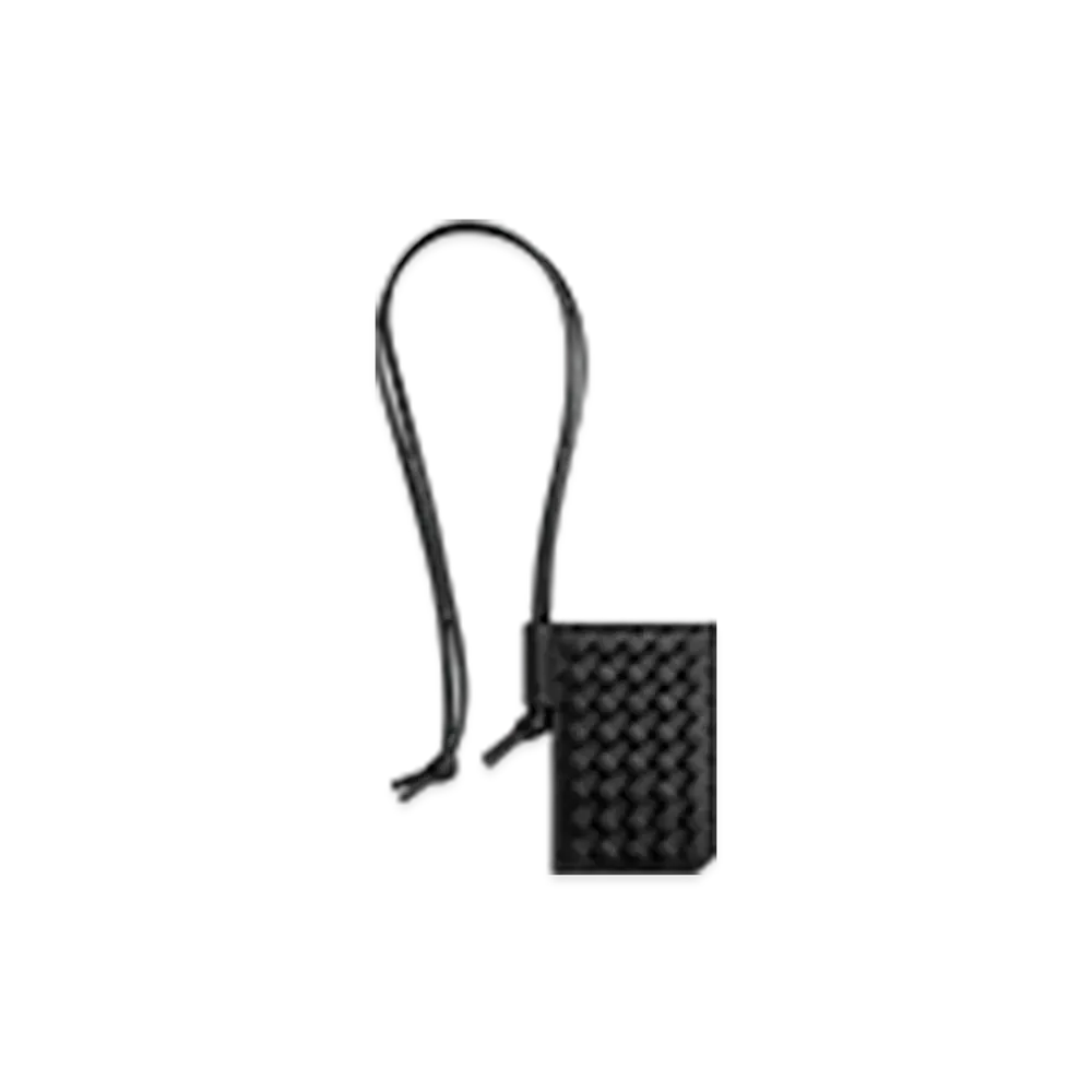 Bottega Veneta Intrecciato Piccolo Badge Holder "Black"