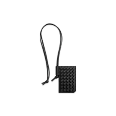 Bottega Veneta Intrecciato Piccolo Badge Holder "Black"
