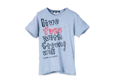 COMME des GARCONS live free with strong will T-Shirts "Gray"