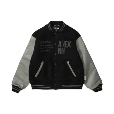 NEIGHBORHOOD x A BATHING APE Varsity Jacket Nh Ver "Black"