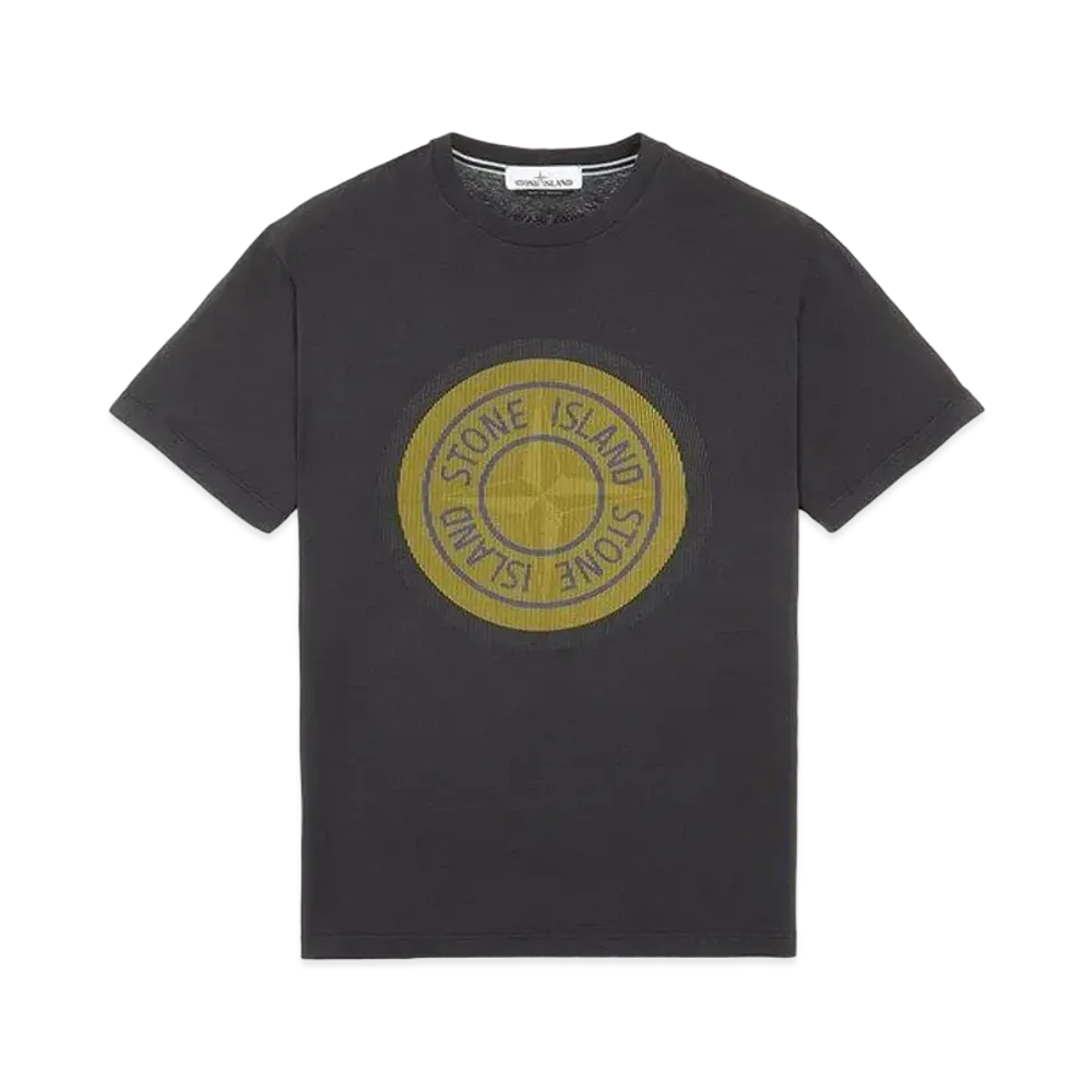Stone Island 2NS89 COTTON JERSEY, 'LENTICULAR TWO' PRINT_SLIM FIT "Steel Grey"