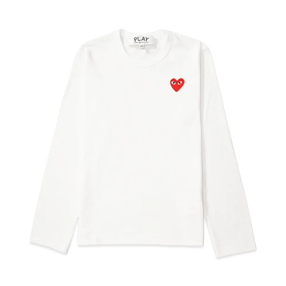 PLAY COMME des GARCONS Unisex Long Sleeve T-Shirt AX-T118-051 "White"