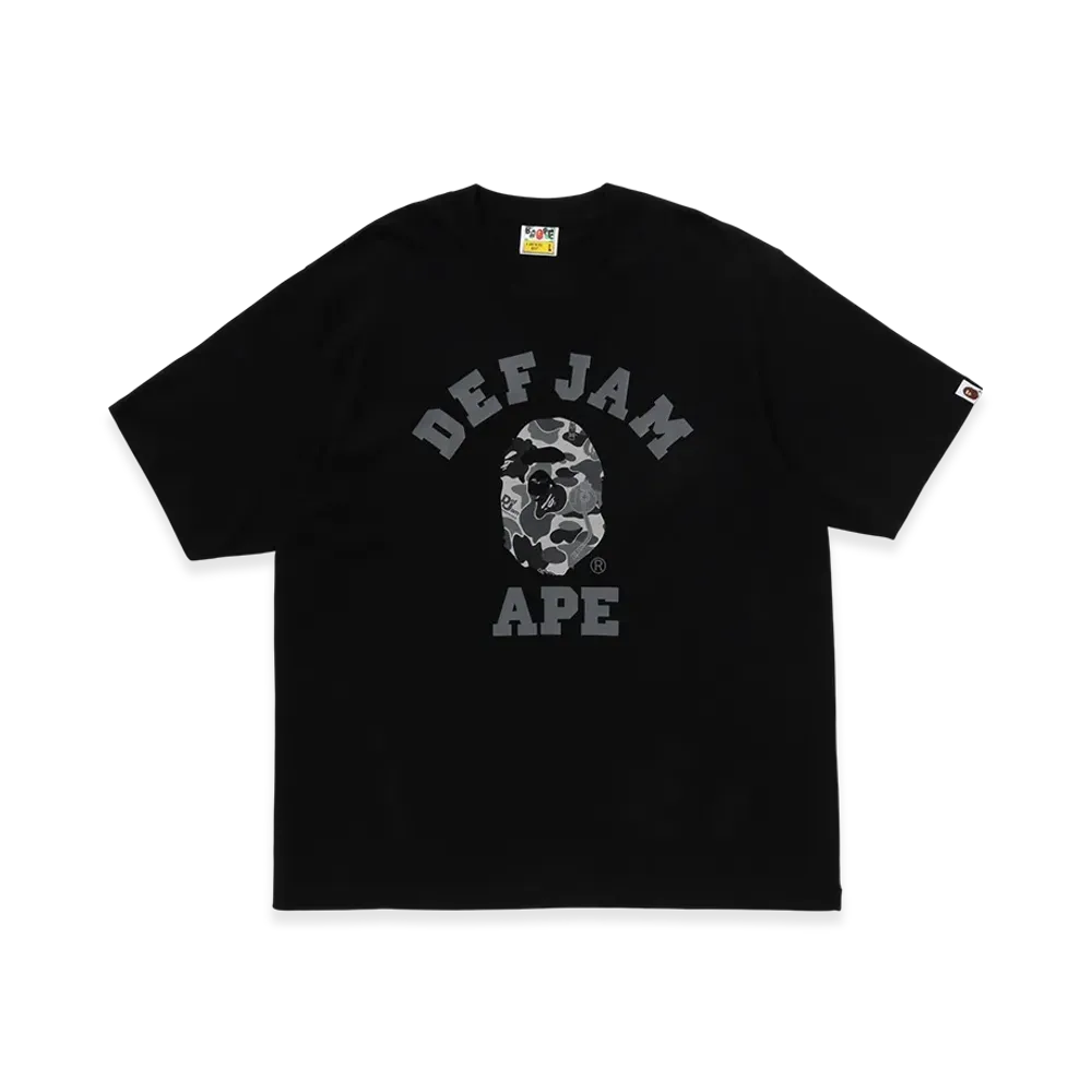 A BATHING APE x Def Jam Camo College Relaxed Fit Tee "Black"