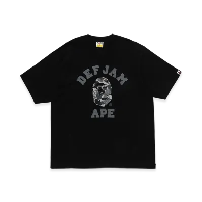 A BATHING APE x Def Jam Camo College Relaxed Fit Tee "Black"
