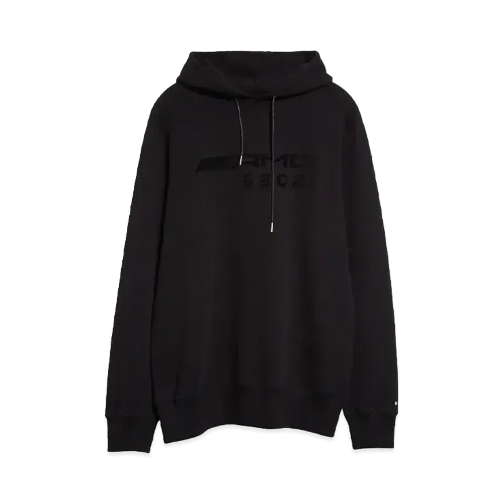 sacai x Mercedes AMG Flocked Logo Cotton Hoodie "Black"